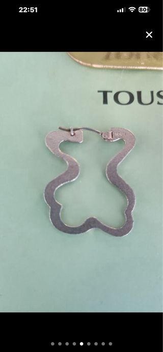 Pendientes Tous Plata Silueta Oso