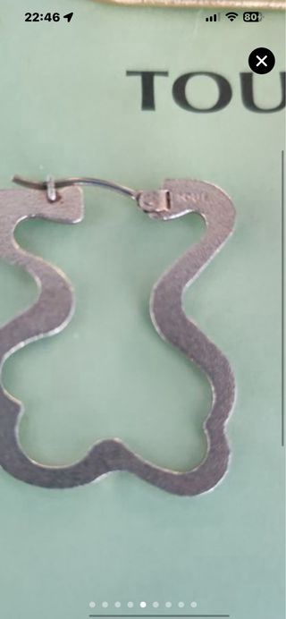 Pendientes Tous Plata Silueta Oso