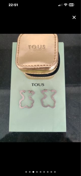 Pendientes Tous Plata Silueta Oso