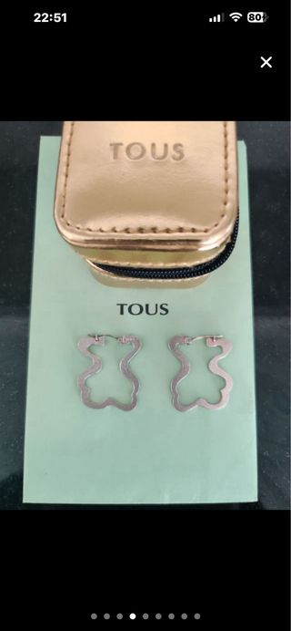 Pendientes Tous Plata Silueta Oso