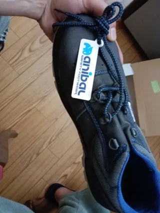Zapatos de seguridad negros y azules
