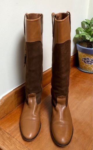 Botas altas Zara piel y ante