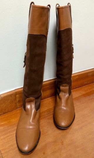 Botas altas Zara piel y ante