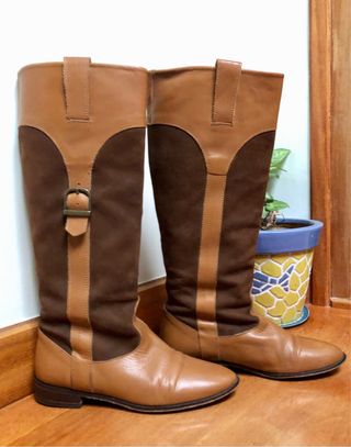 Botas altas Zara piel y ante