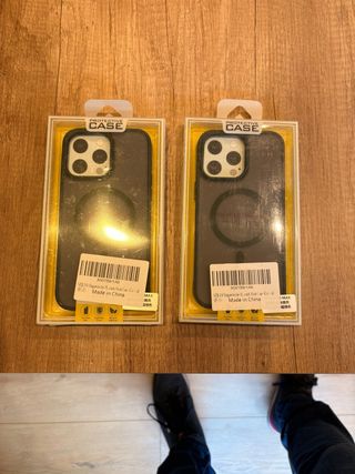 2 custodie iPhone 14 Pro MagSafe nere trasparenti