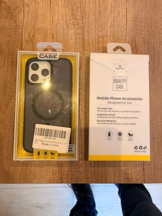 2 custodie iPhone 14 Pro MagSafe nere trasparenti