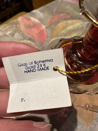 Perfumero Cristal Bohemia Dorado