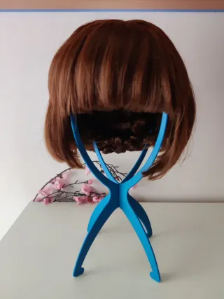 Peluca Corta Bob Color Castaño Cosplay