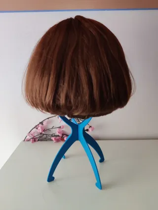 Peluca Corta Bob Color Castaño Cosplay