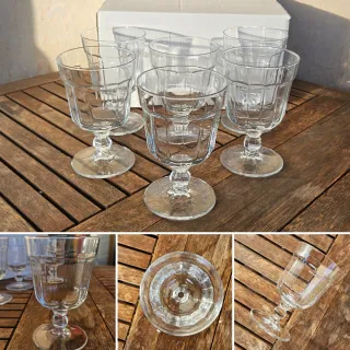 Set 6 copas vino antiguas cristal
