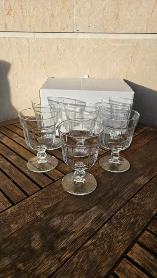 Set 6 copas vino antiguas cristal