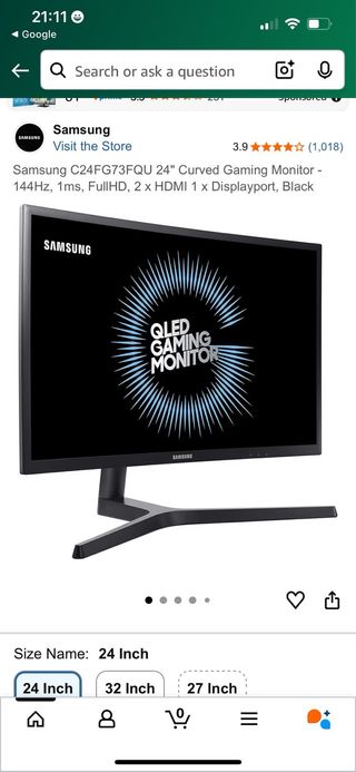 Monitor Samsung Curve Gaming 24'