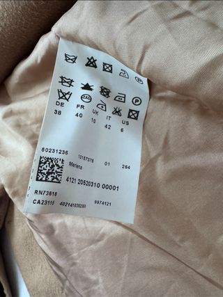 Abrigo de lana Hugo Boss Beige