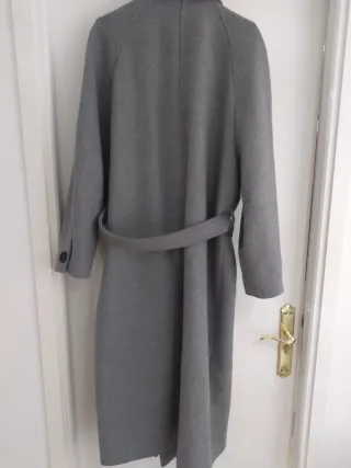 Abrigo Zara Lana Gris Talla S Oversize