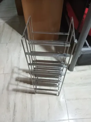 Scaffale per vino in metallo argentato