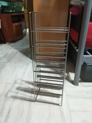 Scaffale per vino in metallo argentato