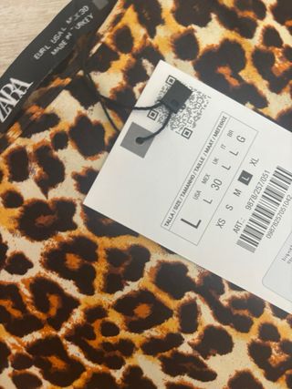 Falda Zara Leopardo Talla L Nueva