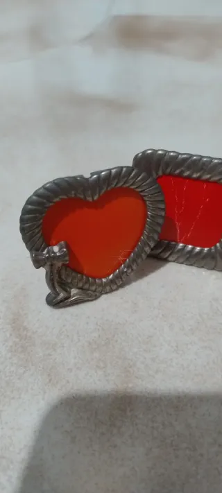 Coppia Cornici vintage Argento Cuore e Quadrata
