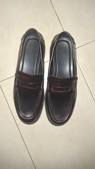 Mocasines Bershka Rojo Burdeos