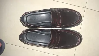 Mocasines Bershka Rojo Burdeos