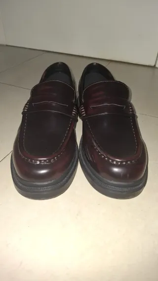 Mocasines Bershka Rojo Burdeos