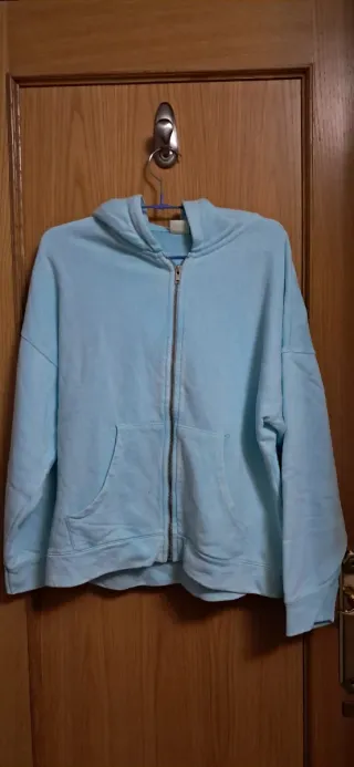 Sudadera con cremallera niña azul Talla L