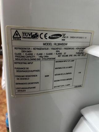 Nevera blanca Samsung
