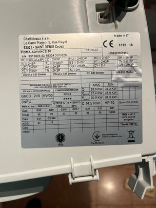 Extractor Chaffoteaux Pigma Advance 30