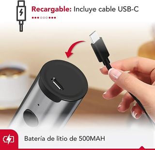 Batidor/Espumador 2-en-1 Inox USB-C