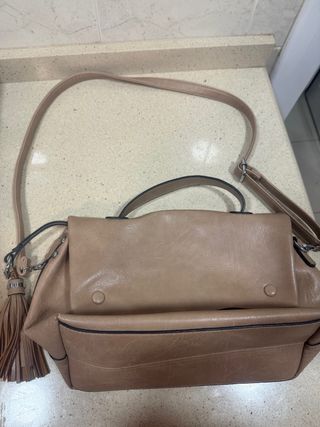 Bolso de mano y hombro color beige/marrón