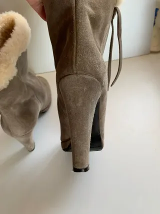 Botines beige de tacón