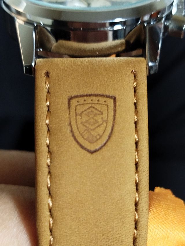 Reloj Poedagar Cronógrafo Cuero Marrón/Azul