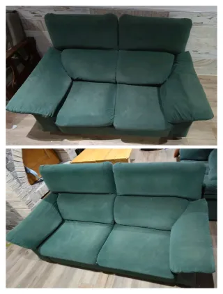 Lote sofás 3+2 tela verde