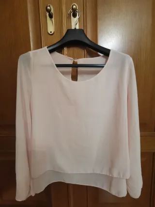 Blusa rosa manga larga talla única