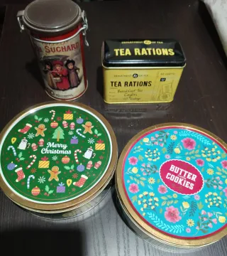 Set 4 scatole in latta H.Suchard, Tea Rations, But