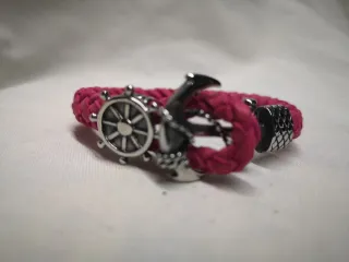 Pulsera Piel Trenzada Ancla Timón