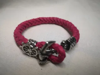 Pulsera Piel Trenzada Ancla Timón