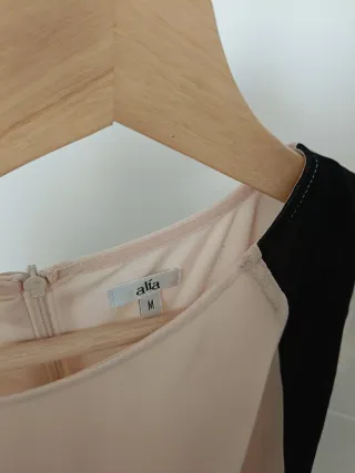 Vestido premamá beige y negro