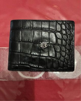 Portafoglio Egon Furstenberg nero coccodrillo