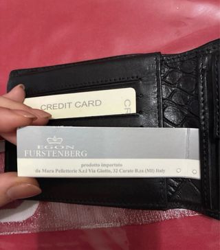 Portafoglio Egon Furstenberg nero coccodrillo