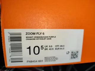 Nike Zoom Fly 6 Talla 44.5 Naranja y Verde