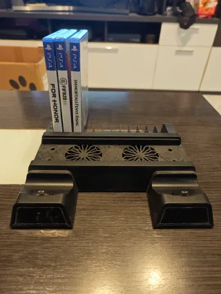 Base Vertical Cargador PS4 + 3 Juegos Navidad!!