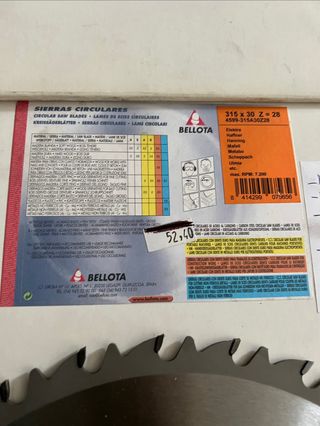 Disco Sierra Circular Bellota 315mm 4599
