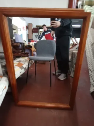 Espejo de madera y cristal