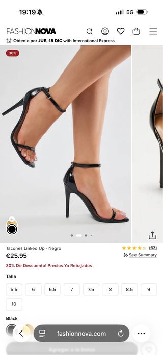 Tacones Fashion Nova Negros Nuevos
