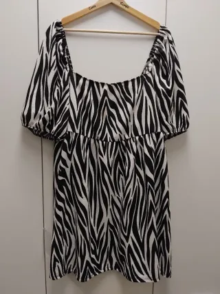 Vestido estampado cebra talla XL