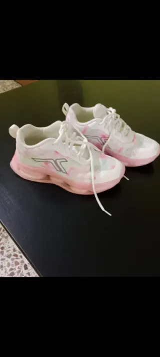 Zapatillas niña rosa y blanco