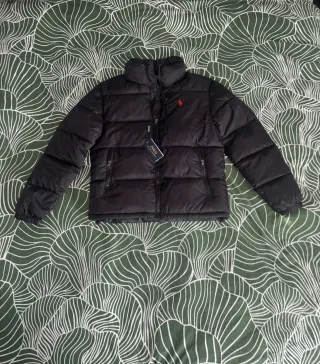 Chaqueta Puffer Ralph Lauren Negra Roja
