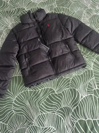 Chaqueta Puffer Ralph Lauren Negra Roja
