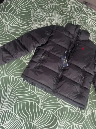 Chaqueta Puffer Ralph Lauren Negra Roja